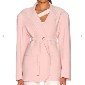 NORMA KAMALI OVERSIZED DOUBLE BREASTED JACKET IN BLUSH